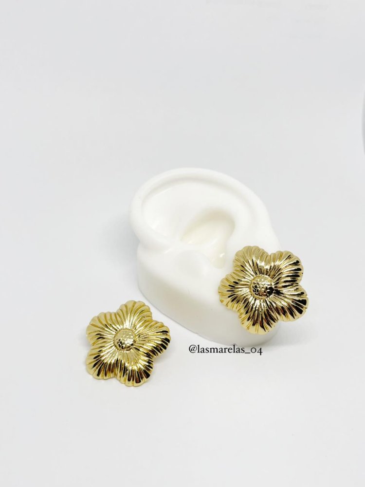 Aritos grandes Flores - Acero Inoxidable