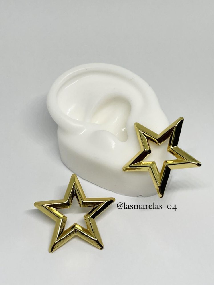 Aritos grandes Estrella - Acero Inoxidable