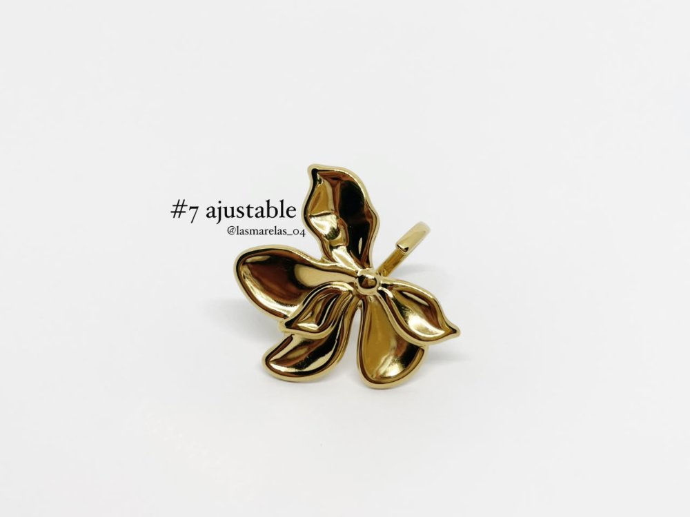 Anillo # 7 ajustable Orquídea