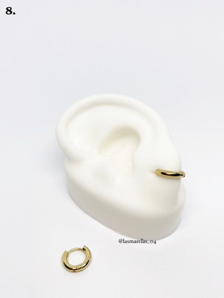 Argollas redondas lisas N° 8 - Acero Inoxidable