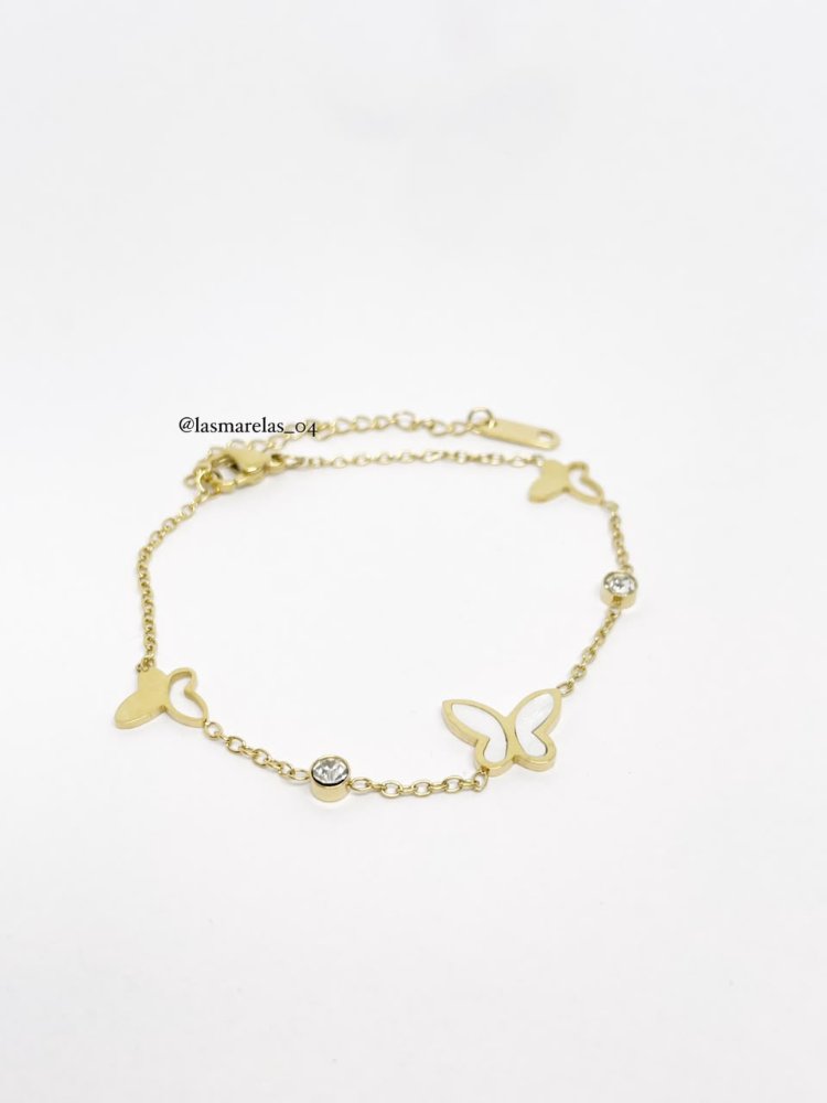 Pulsera de mariposas blancas