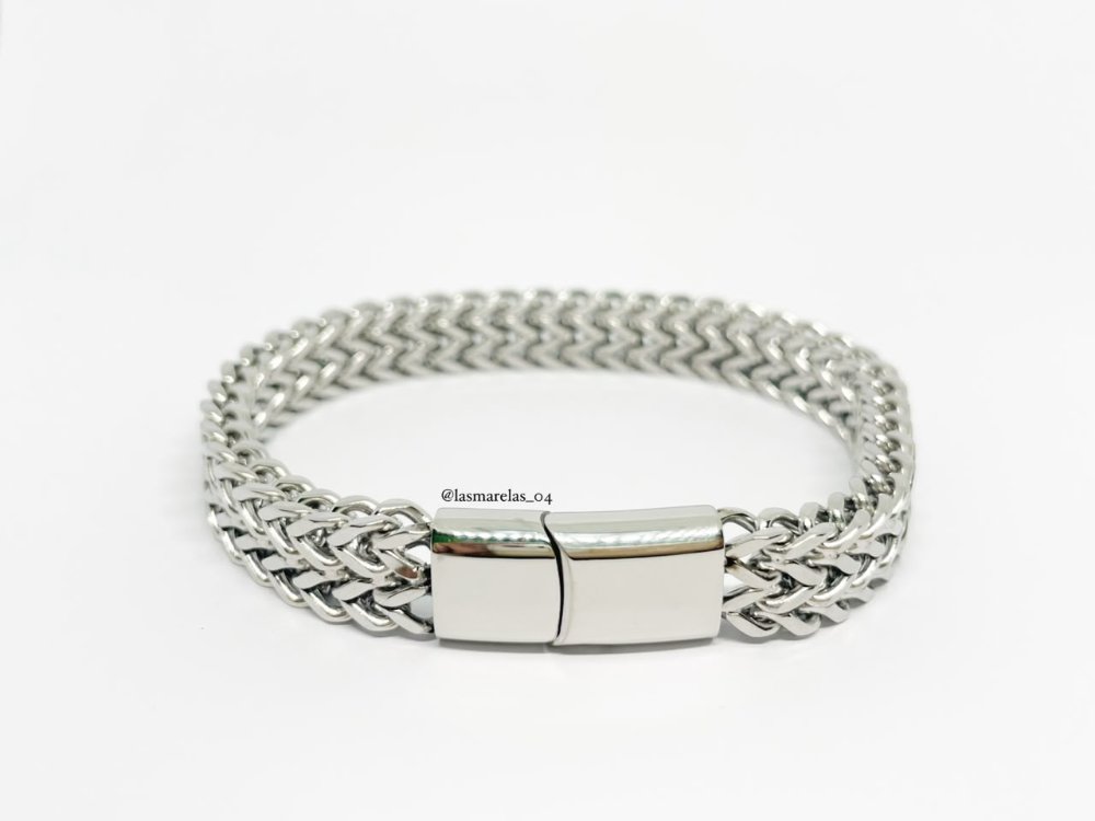 Pulsera gruesa plateado
