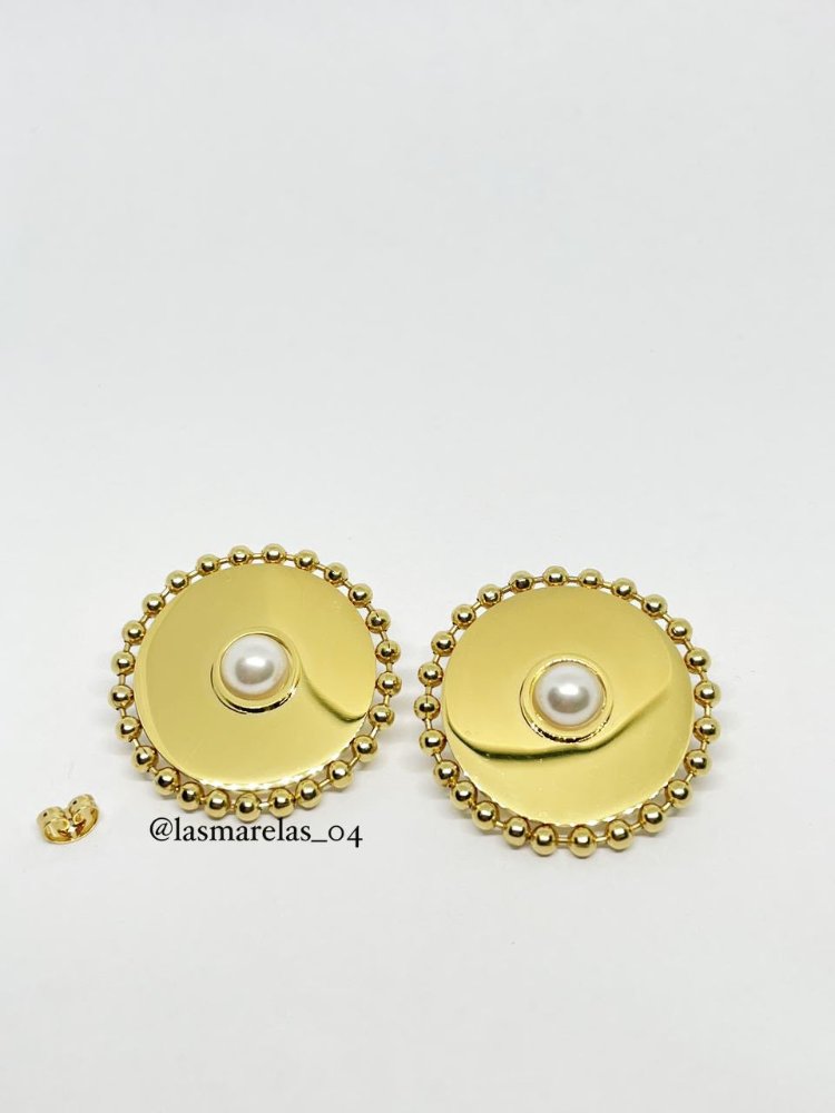 Aritos de perla blanca redondo - Acero Inoxidable