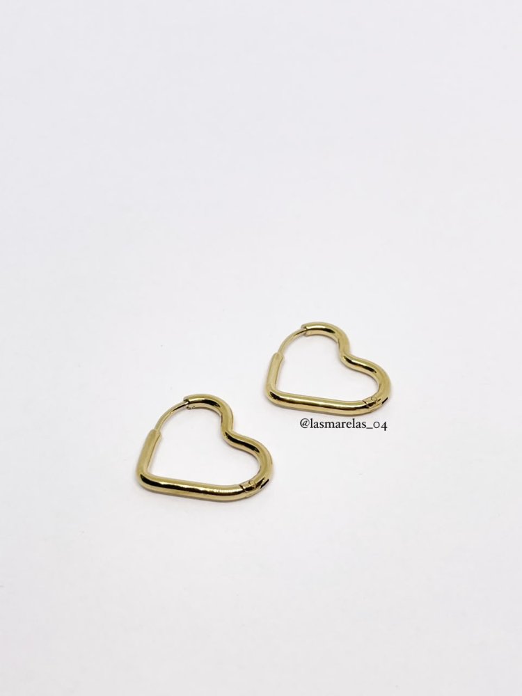Argollas en forma de corazon N° 29 - Acero Inoxidable