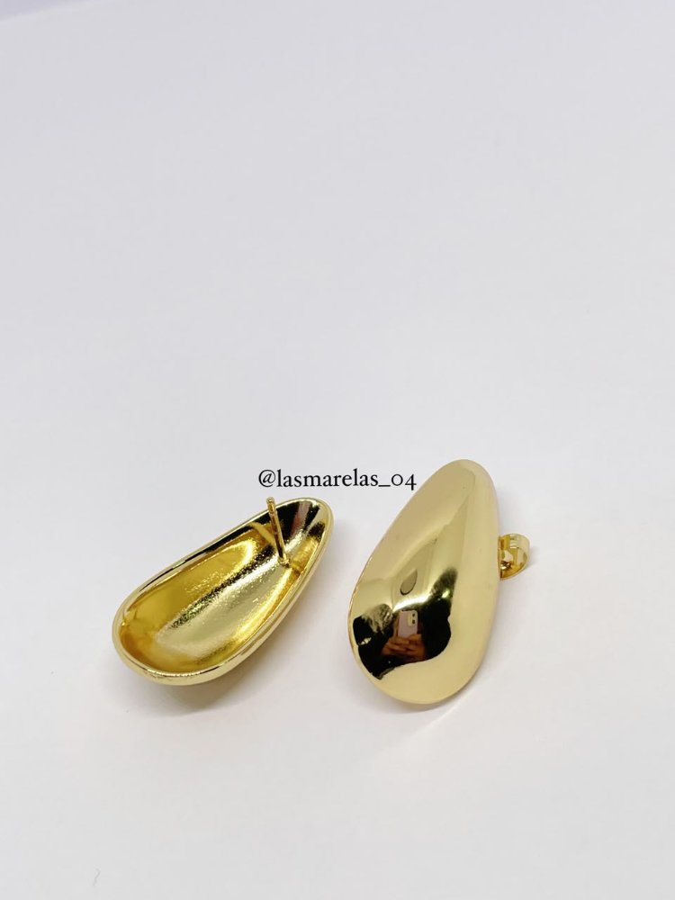 Aritos gotas plana N° 1- Acero inoxidable