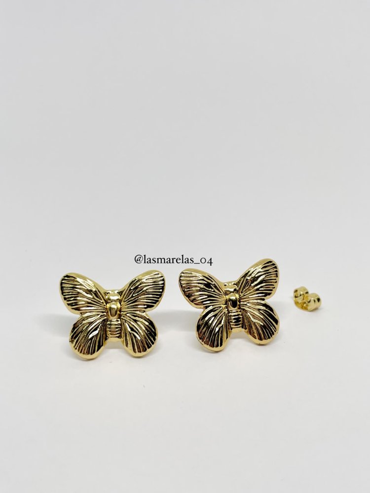 Aritos medianos Mariposas - Acero Inoxidable