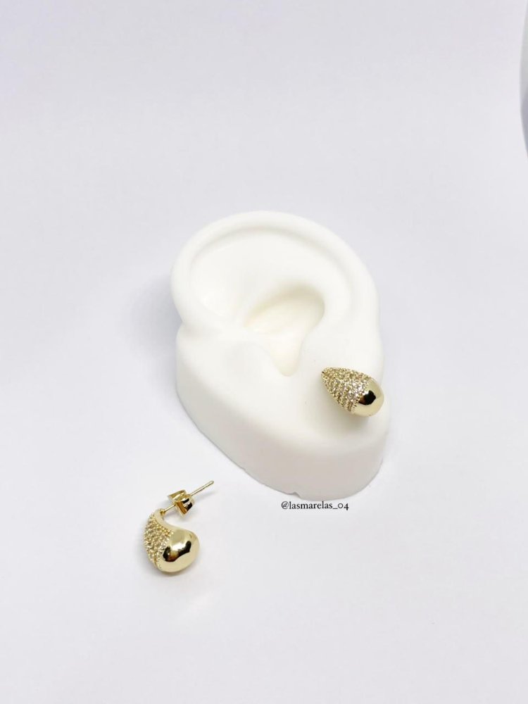 Aritos gotas perlitas N° 5- Laminado de oro