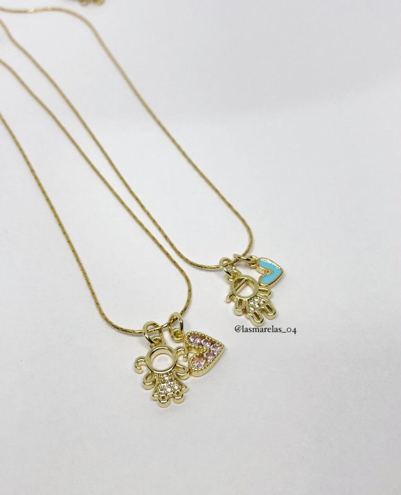 Cadena dije de niño & niña estilo 2