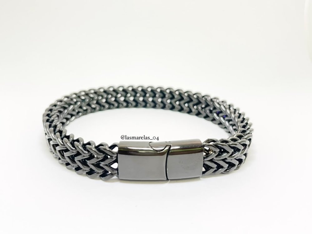 Pulsera plateado color negra