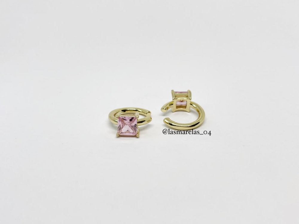 Ear cuff N° 8 Rosado - Laminado de Oro