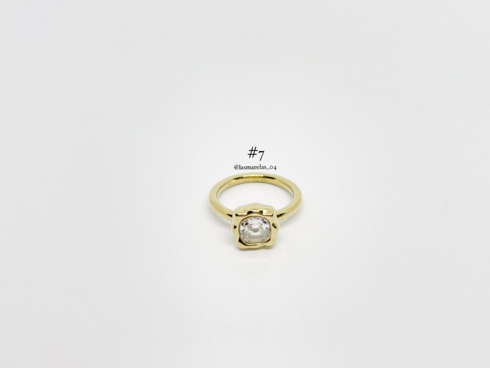 Anillo # 7 Piedra cuadrada