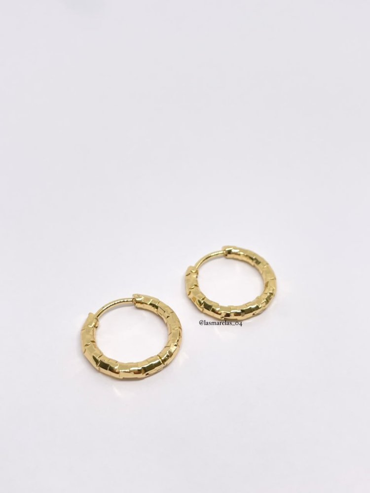 Argollas pequeñas relieve N° 21 - Acero Inoxidable