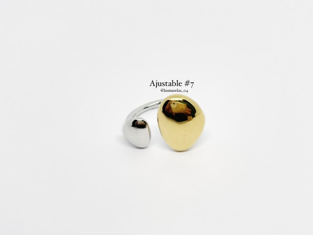 Anillo # 7 dos gotas bicolor