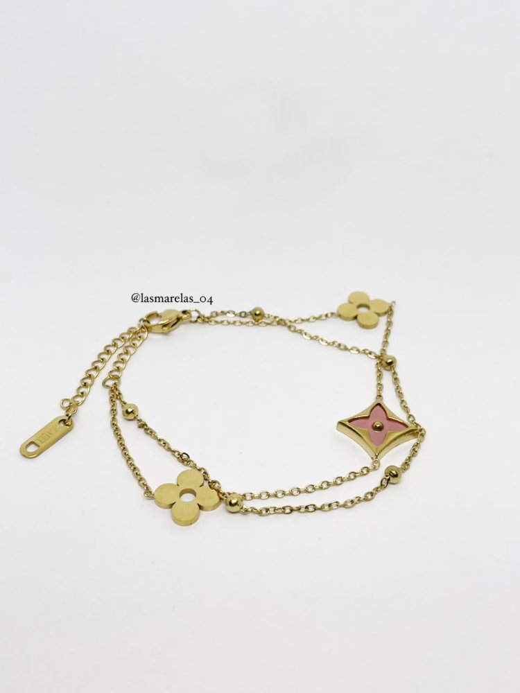 Pulsera flores doble