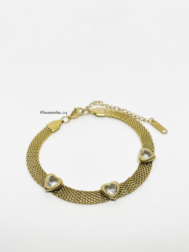 Pulsera de corazones claros
