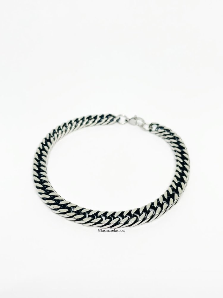 Pulsera color negro plateado Estilo 1