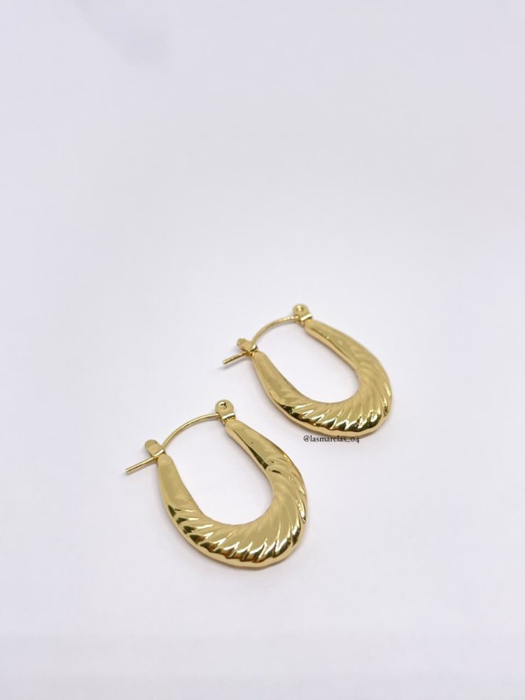 Argollas Ovalada relieve N° 11 - Acero Inoxidable