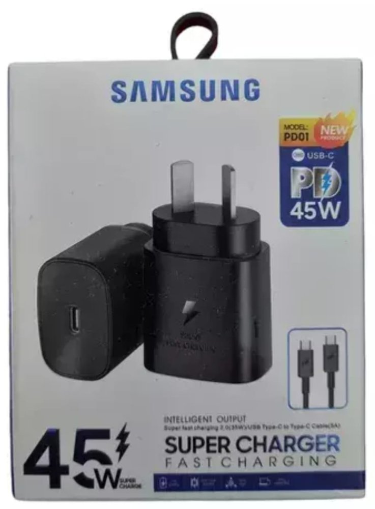Cargador SAMSUNG Salida Tipo C con Cable C a C 45w Carga Rápida