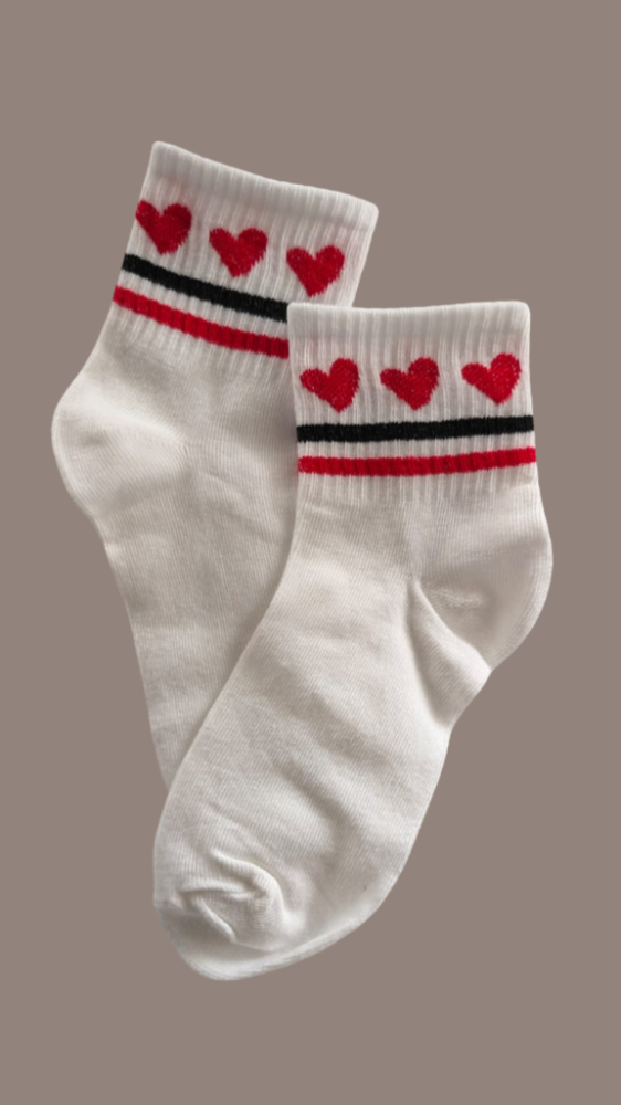 Calcetines tobilleros Corazones rojos