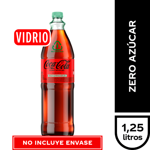 coca cola 1.25 l zero retornable vidrio