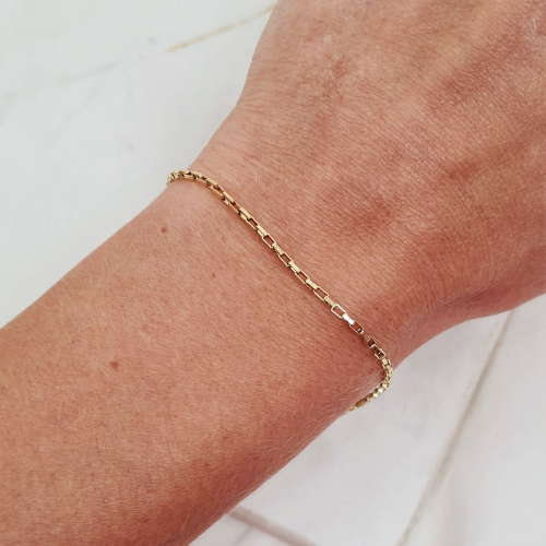 Pulsera acero dorado Veneciana fina 1.5mm