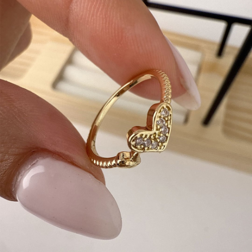 Anillo midi Corazones dorado