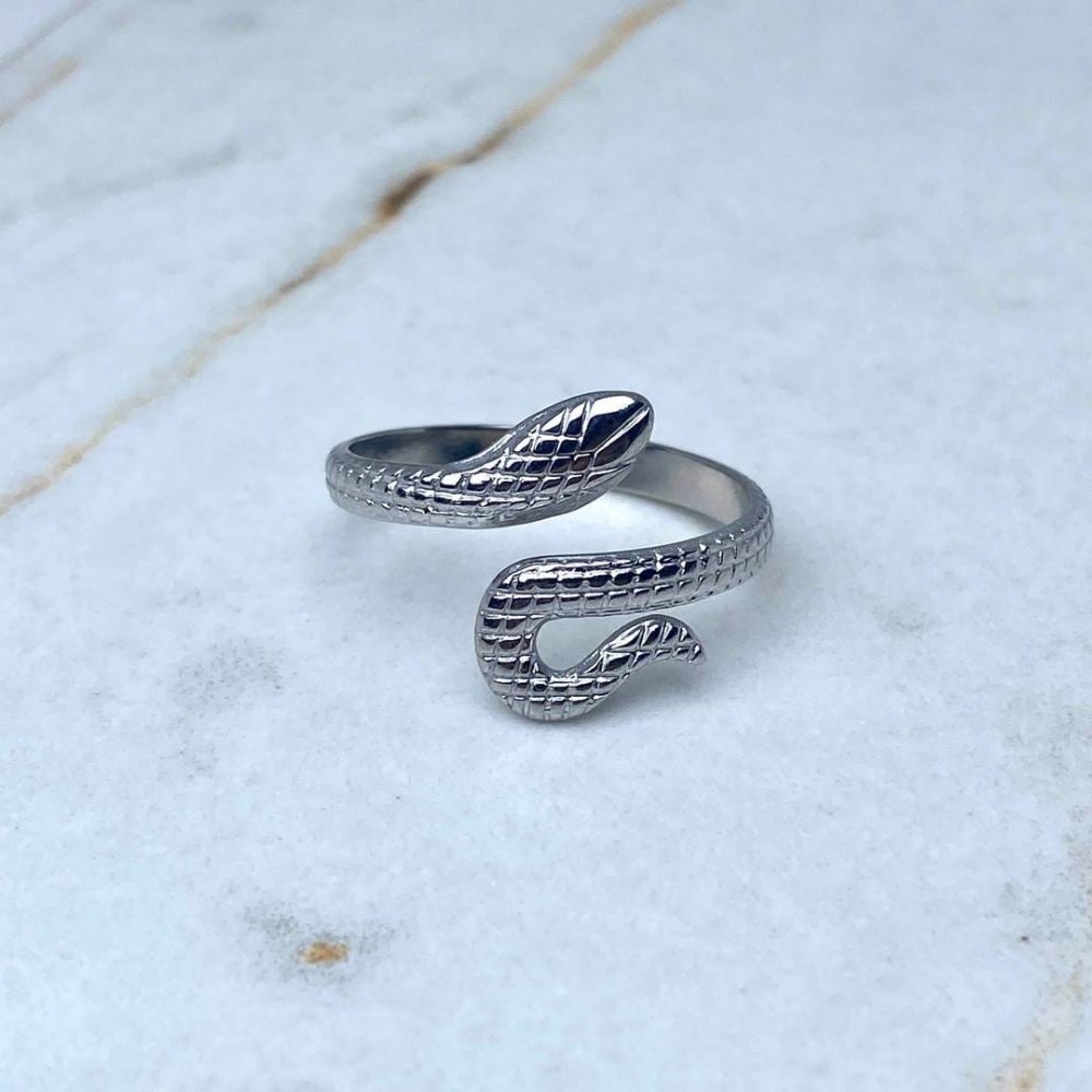 Anillo macizo abierto Serpiente
