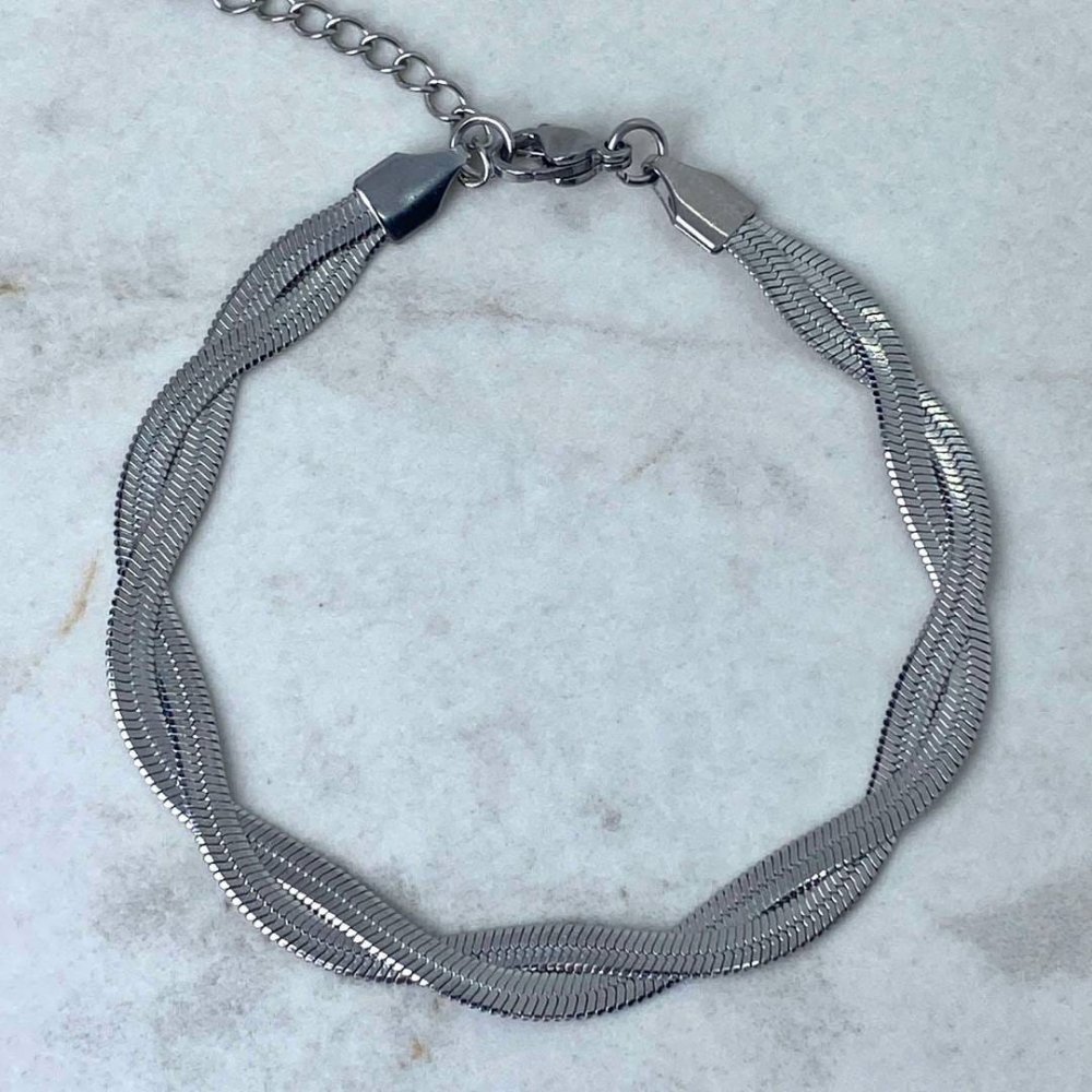 Pulsera doble serpiente entrelazada
