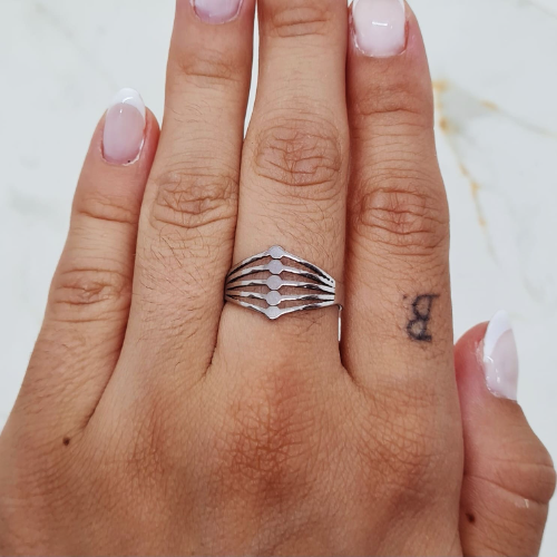 ANILLO 5 LINEAS CON PUNTITOS