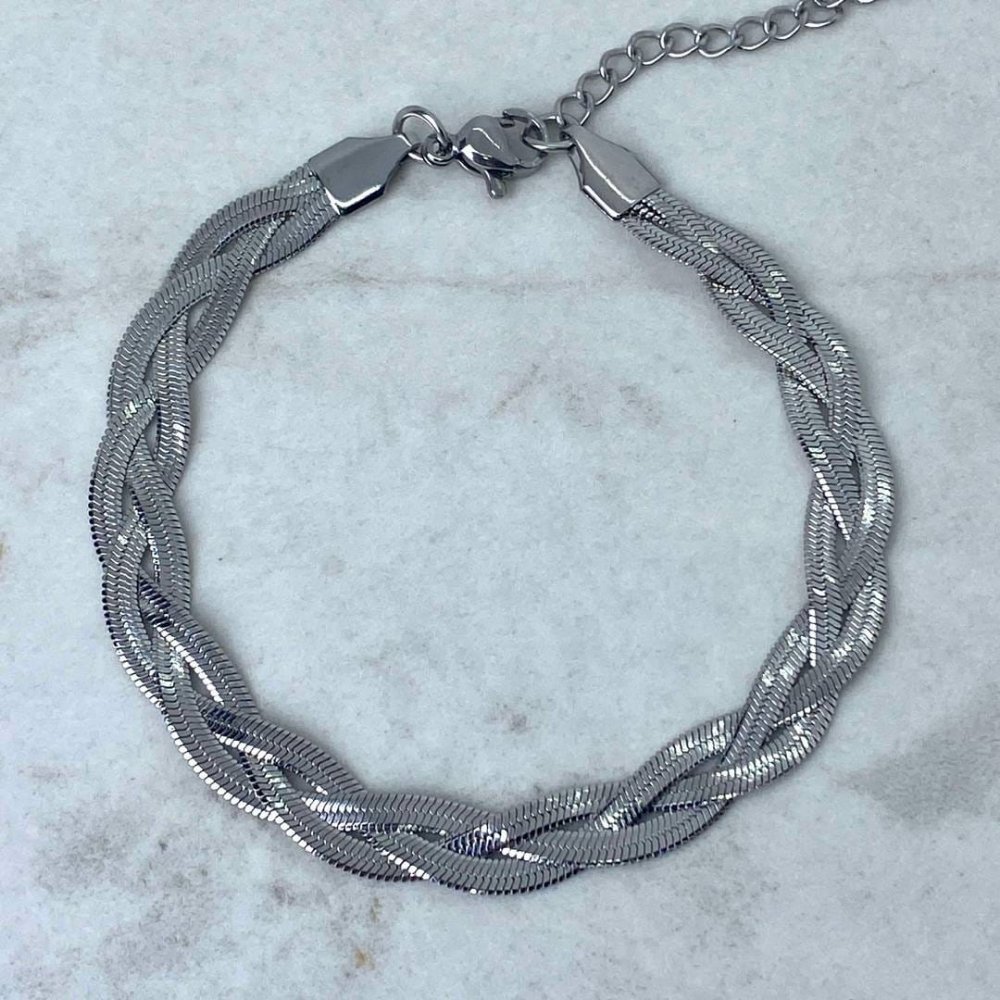 Pulsera triple serpiente trenzada