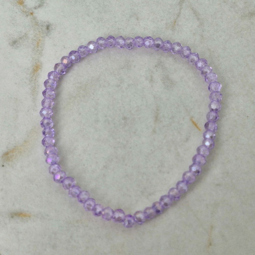 PULSERA ELASTIZADA FULL CRISTALES CHICOS - LILA