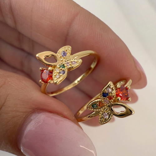 Anillo Midi Mariposita Zuri - Piedras Coloridas