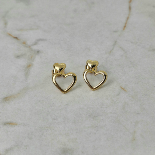 AROS FANTASIA DORADA - DOBLE CORAZON INFLADO