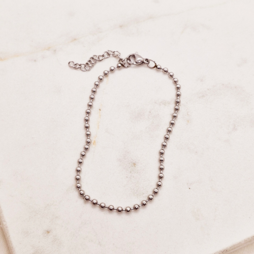 Pulsera acero full bolitas chicas