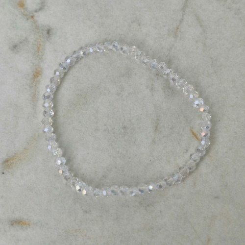 PULSERA CORTA ELASTIZADA FULL CRISTALES CHICOS - TRANSPARENTE