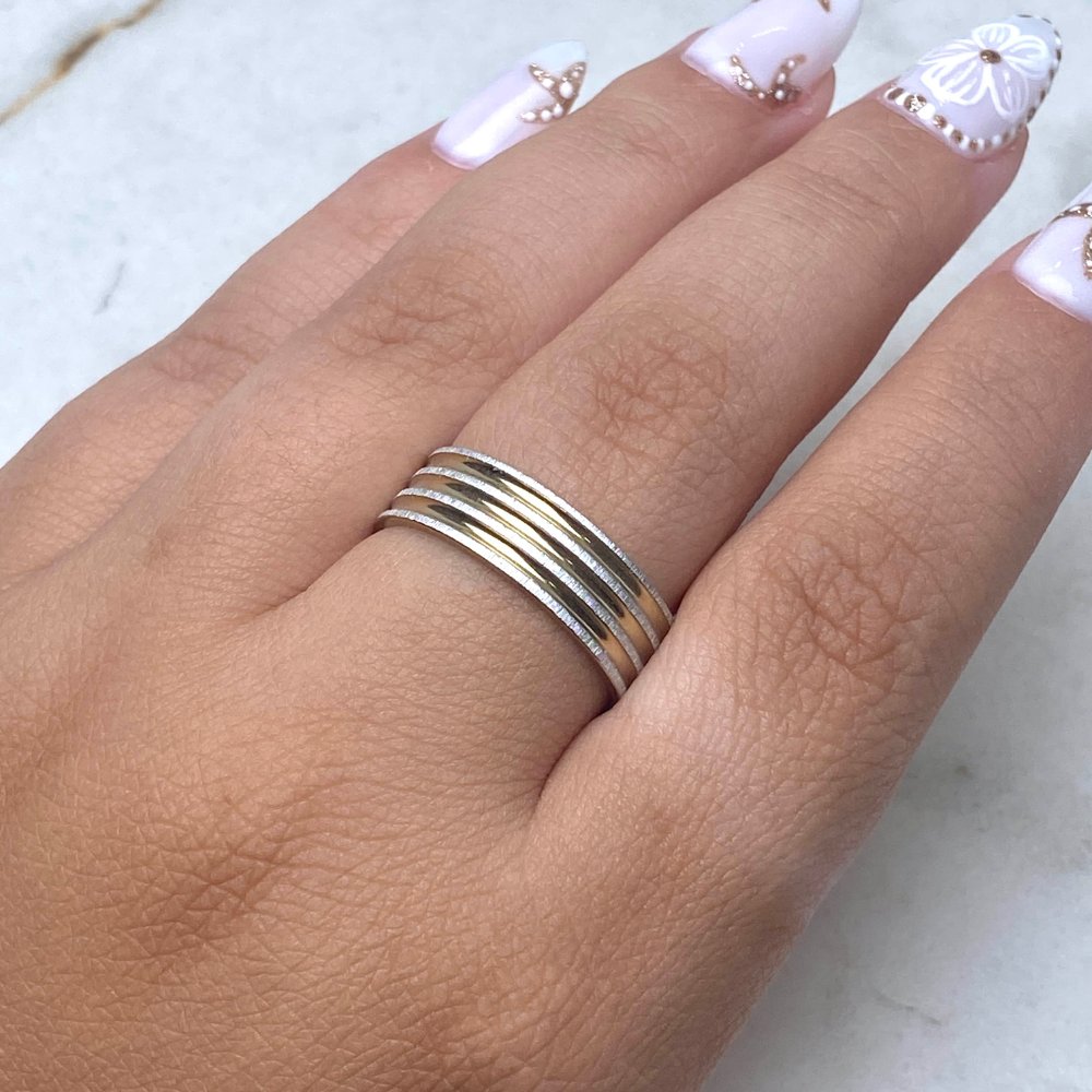Anillo alianza 3 líneas doradas