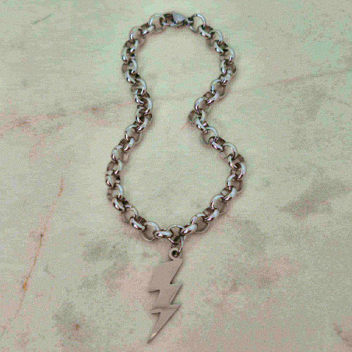 Pulsera acero con dije clásico- rayo
