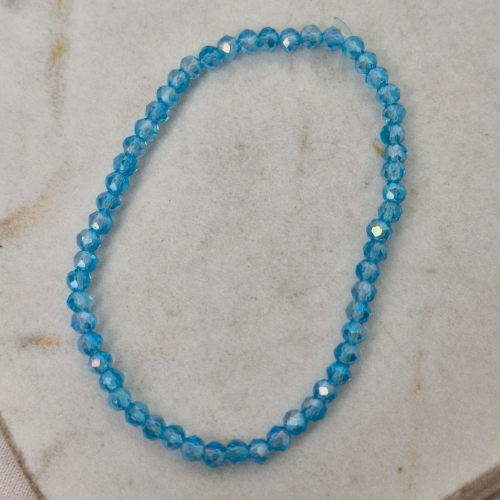 PULSERA ELASTIZADA FULL CRISTALES CHICOS - CELESTE