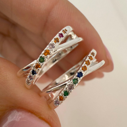Anillo Midi Mena - Piedras Coloridas
