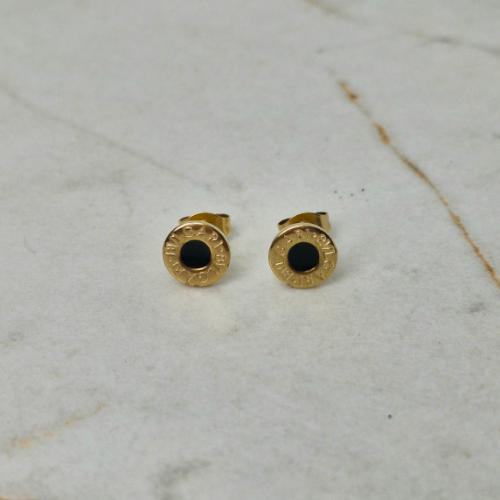 Aros acero dorado Bulgari chicos