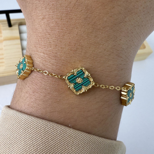 Pulsera Dorada Baldina - Verde