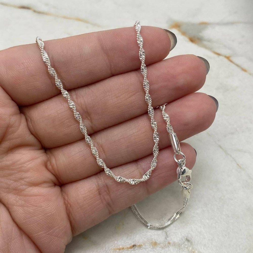 Choker Singapur fina 0.4mm- acero blanco