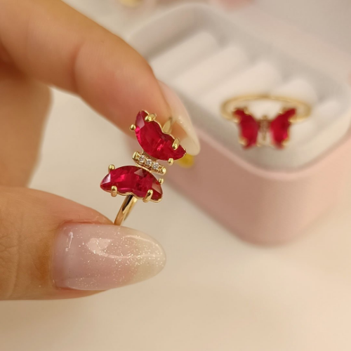 Anillo Dorado Vicen - Rojo