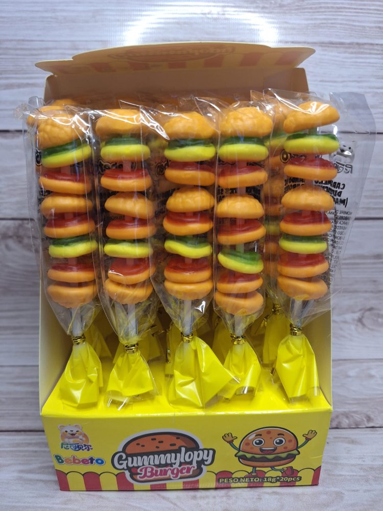 Gomitas brochetas hamburguesas