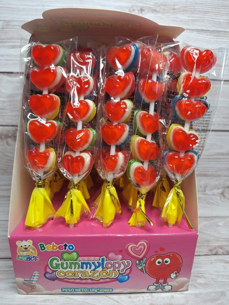 Gomitas brochetas corazón