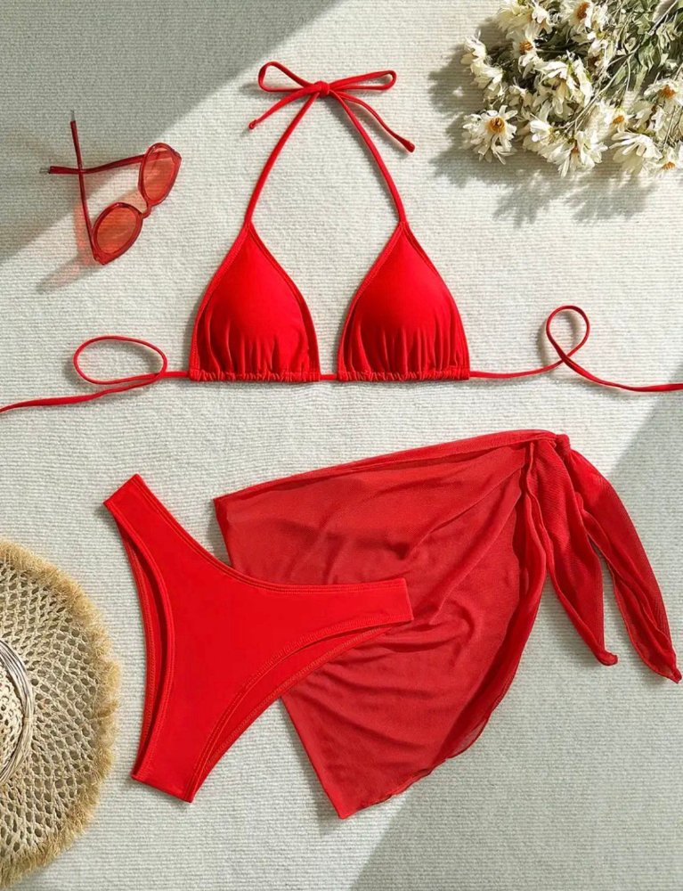 Vestido de baño 3 piezas TM Rojo