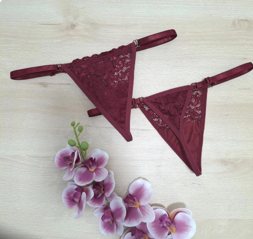 Tanga Promo vino graduable encaje zafarí