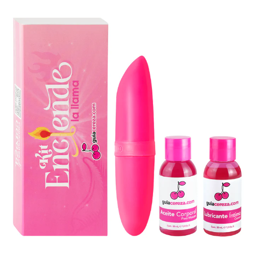 Kit Enciende la Llama GC bala vibradora, aceite masajes y lubricante
