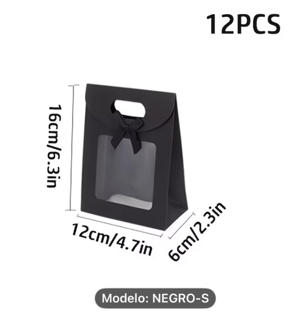 Caja Elegante Negra TM con Ventana transparente