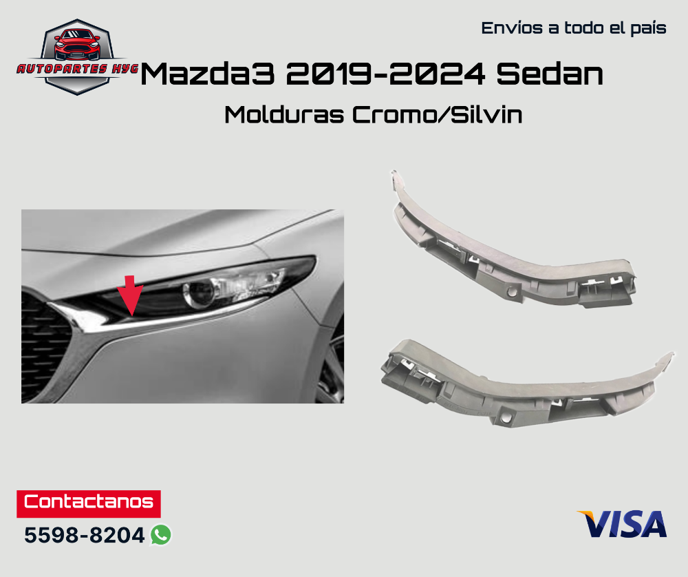 M3 Moldura Cromo Silvin RH